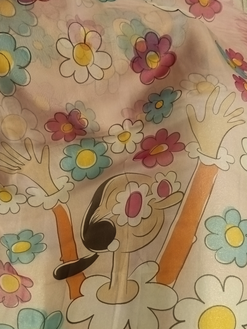 Moschino Cheap and Chic Pink Floral Logo Silk Scarf🌸Vintage 1988 - Picture 8 of 9